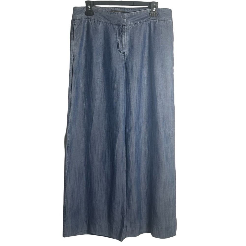 Tommy Bahama 100% Tencel Wide Leg Palazzo Pants Women's Size 6 Lagenlook Minimal